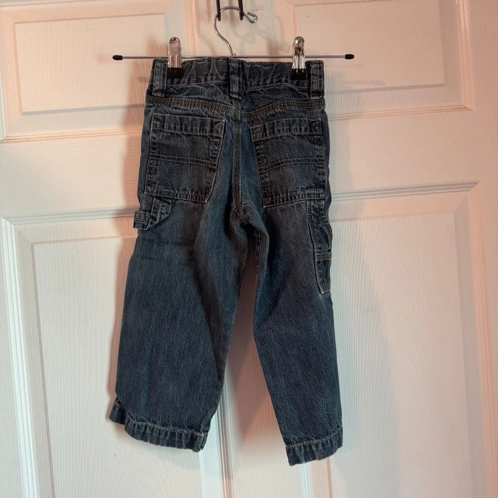 Old Navy Painter Jeans Toddler 3T Blue Denim Carpenter Utility Workwear Pants